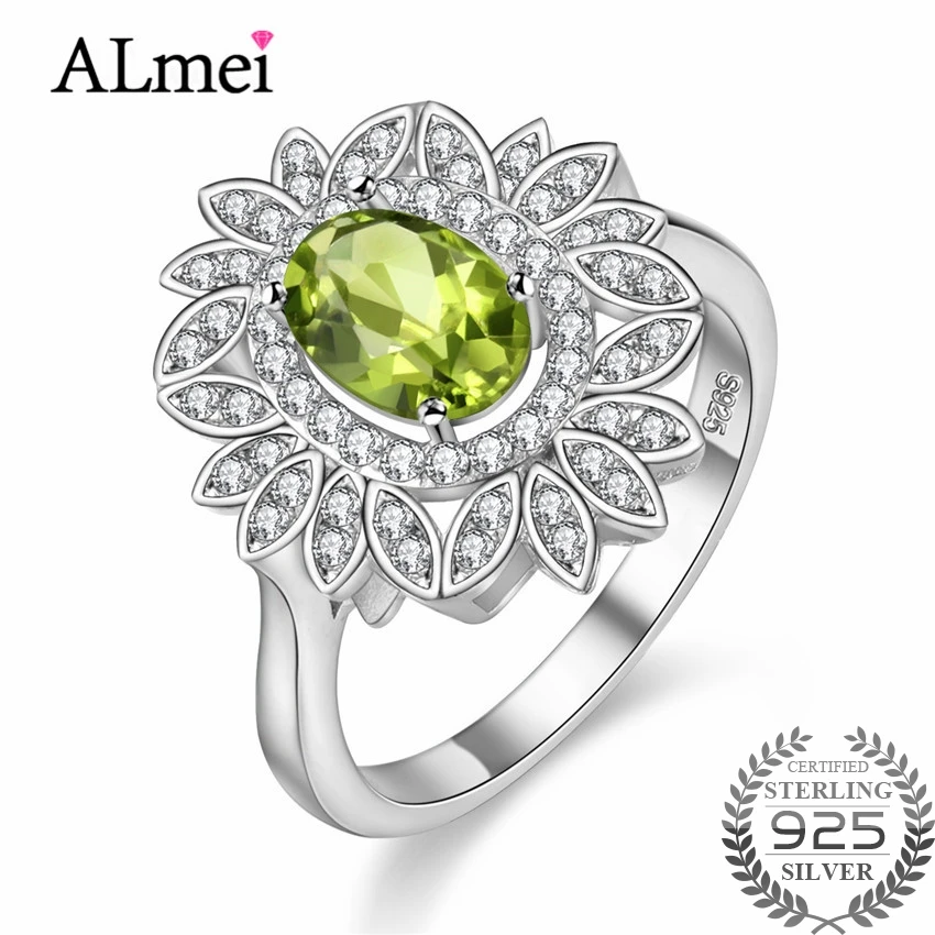 Кольцо в форме цветка Almei Morganite белое кольцо большого из стерлингового серебра 925
