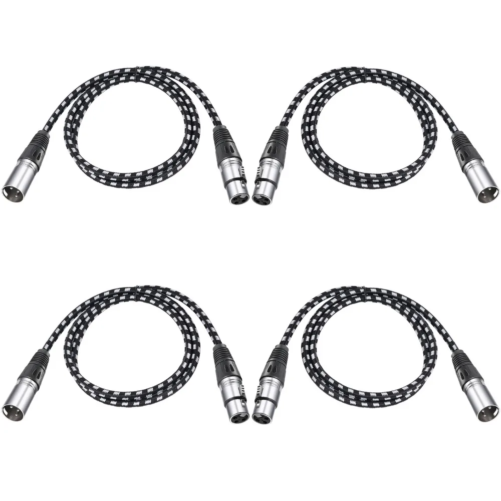 Neewer 4 пачки XLR DMX кабели 3 шпильки папа к женскому 39 дюйма/100 сантиметров