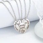 Очаровательное ожерелье с подвеской в виде сердца 3 шт.компл. сестры любовь подвески простые металлические ожерелья ювелирные изделия для костюма