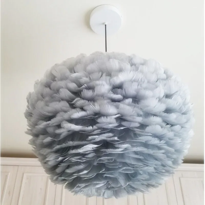 Современные белые pin'k природа гусиное перо подвесные светильники