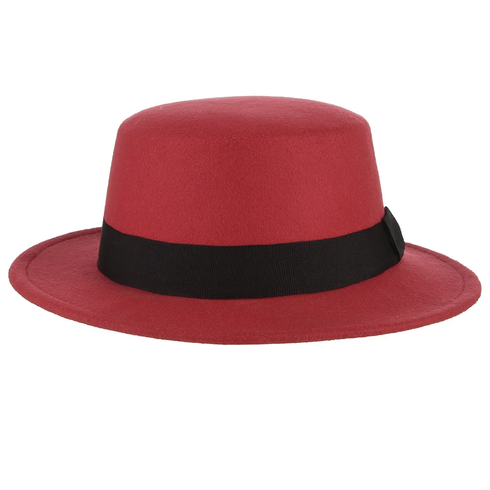 Fedora шляпы для женщин Имитация шерстяные мягкие шляпы Панама фетровая шляпа зимние мужские черные красные джазовые шляпы Trilby Chapeau Femme Повседневные шапки
