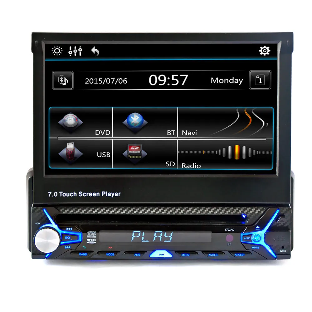 Авторадио автомобильное радио 12 в Bluetooth стерео тире 1 Din FM Aux вход приемник SD USB MP3 MMC