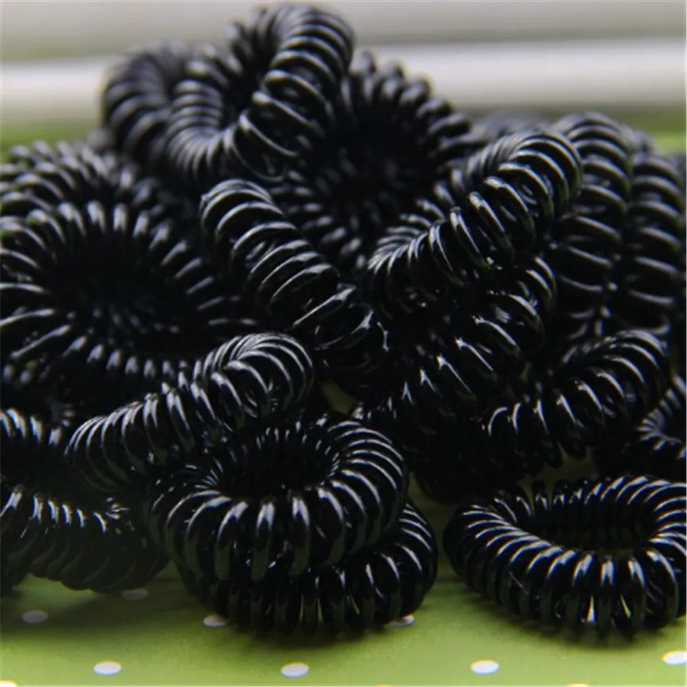 10Pcs Multicolor Elastic Hair Bands Spiral Shape Ponytail Ties Gum Rubber Band Rope Telephone Wire Accessories | Аксессуары для