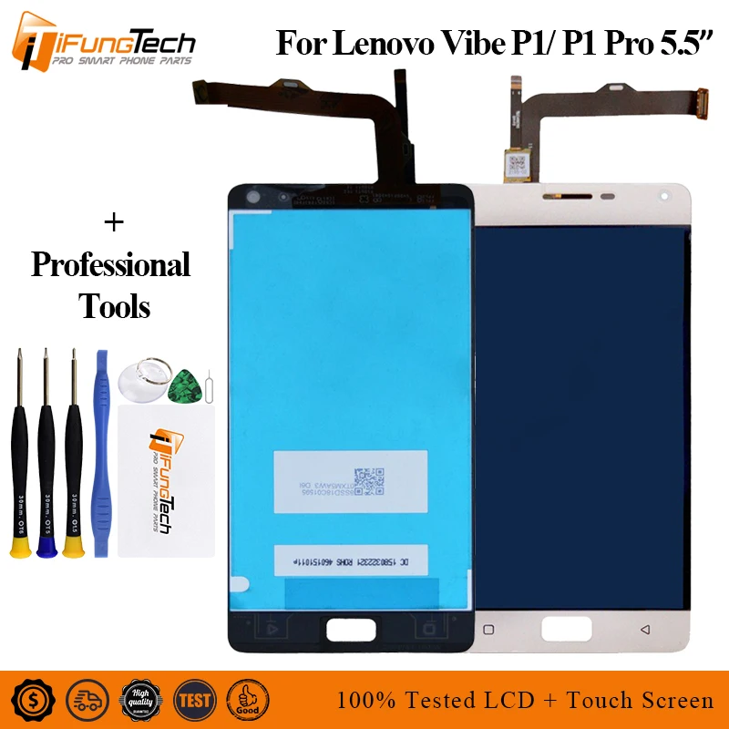 Для Lenovo Vibe P1 турбо ЖК дисплей и сенсорный экран в сборе с инструментами клеем для