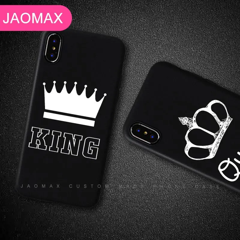 Jaomax мягкий силиконовый розовый чехол для телефона King queen Boss Black Apple iPhone 7 Plus 5s SE X XS Max