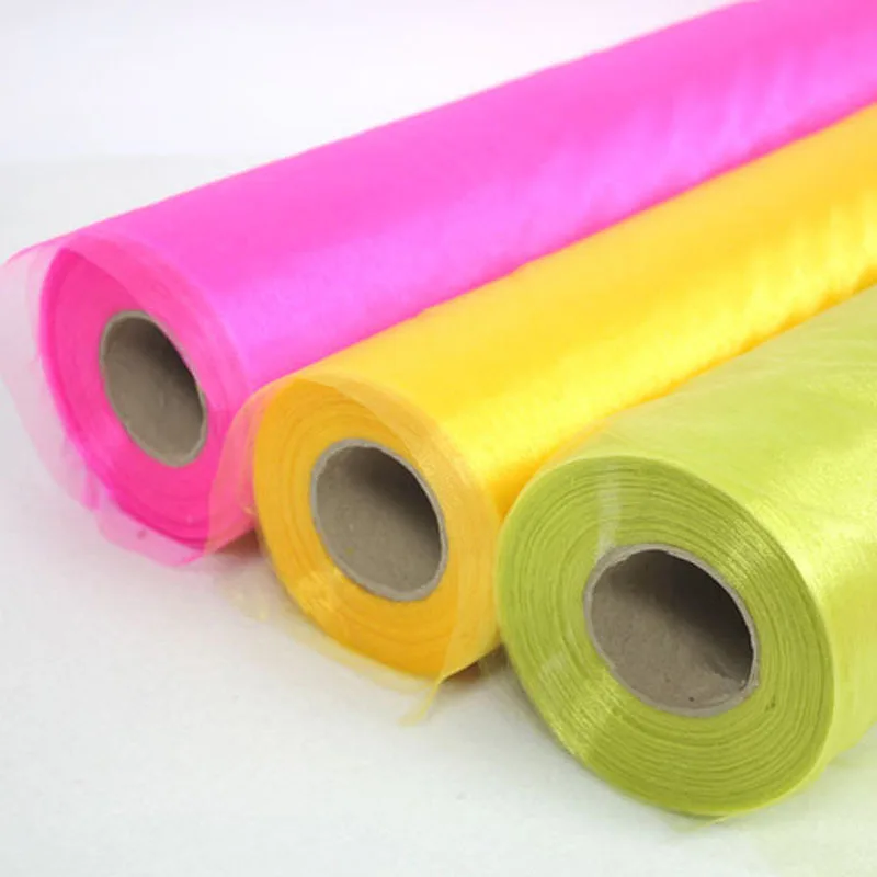 Свадебное украшение 75 см широкое прозрачное зеркало органза ткань тюль рулон