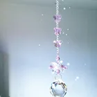 Хрустальные стеклянные подвески для украшения дома, розового цвета, гирлянда чакра спектры, 1 шт., радужная подвеска