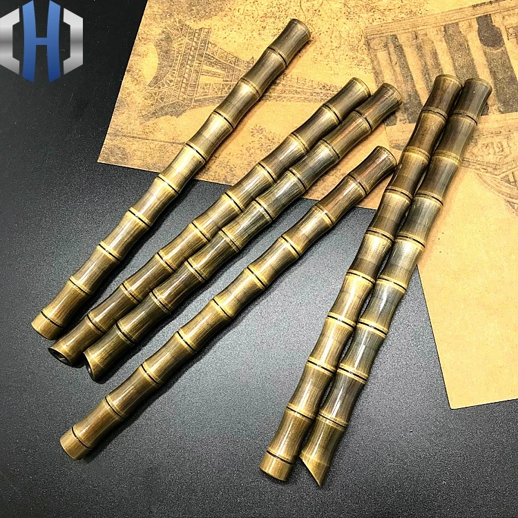 Новинка с бамбуковой секцией старая латунная ручка EDC ручная работа винтажная