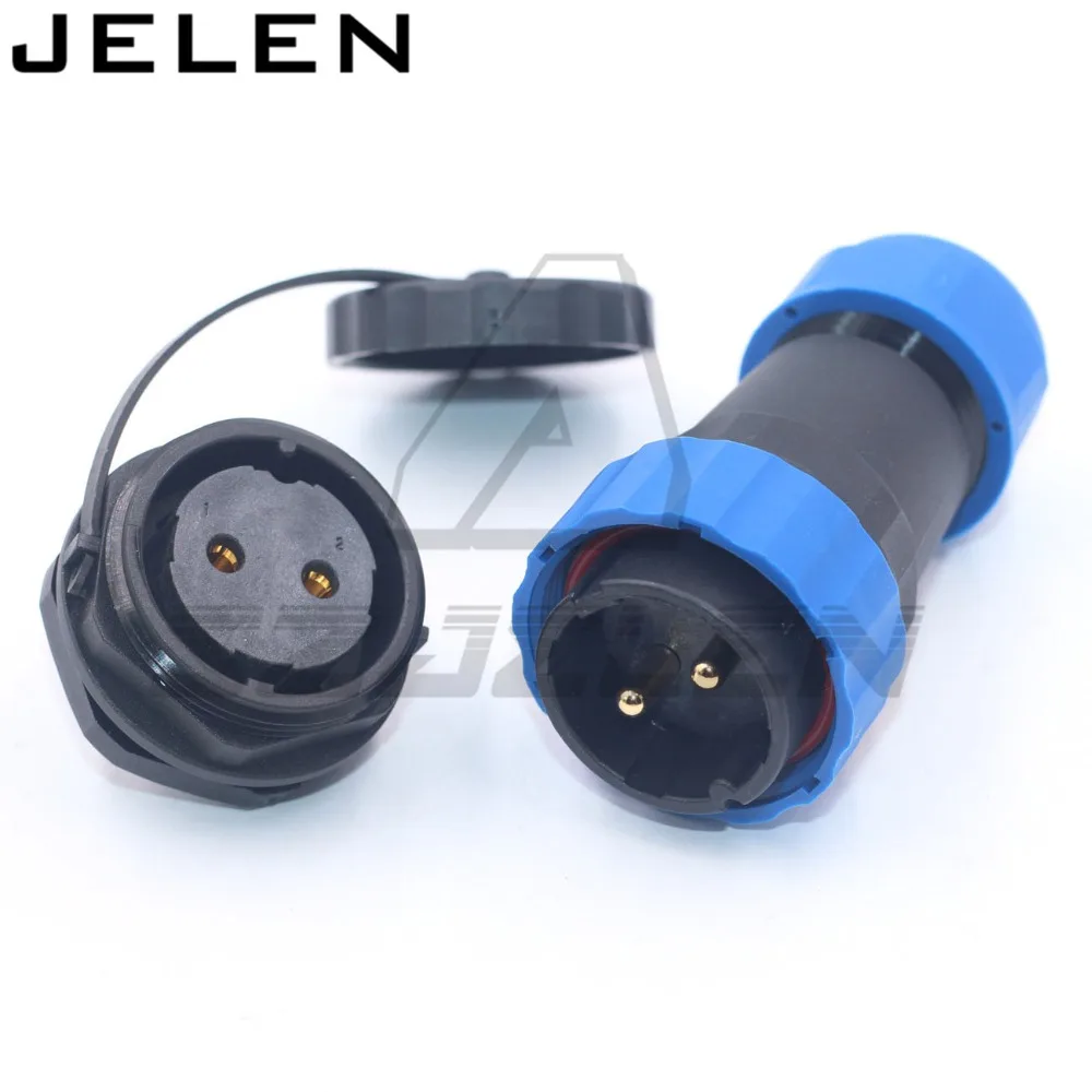 Фонарь 2-контактный водонепроницаемый разъем штекер гнездо IP68 светодиодный для