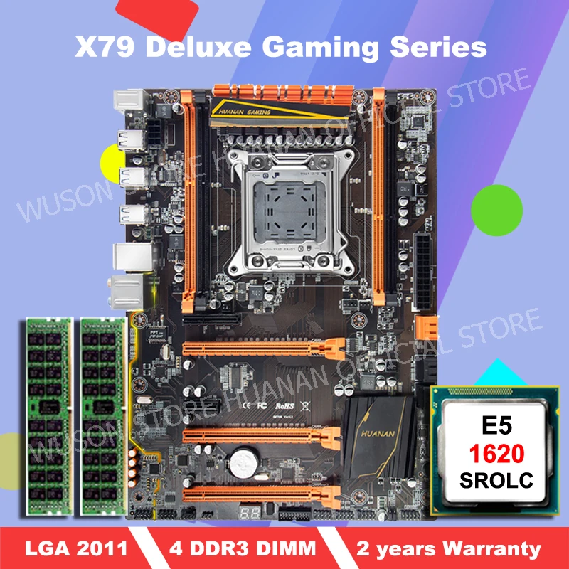 Verkaufen NEUE ANKUNFT!!HUANAN Deluxe X79 Motherboard Mit Xeon E5 1620 SROLC CPU Und 16G(2*8G) DDR3 RECC RAM Alle Vor Verschiffen Geprüft Werden