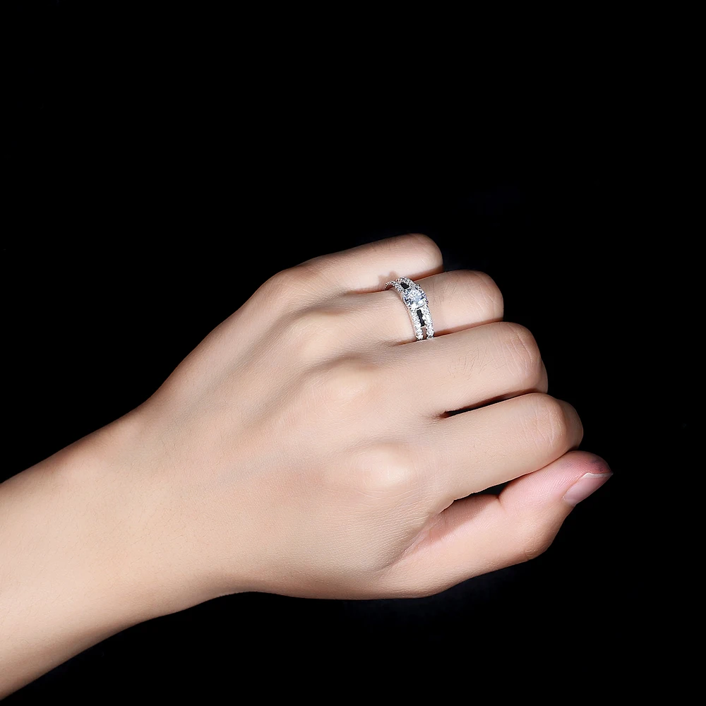 TransGem 14K 585 White Gold Center 1.1ct 6*6mm F Color Cushion Cut Moissanite Engagement Ring with a Split Shank Birthday Gifts | Украшения
