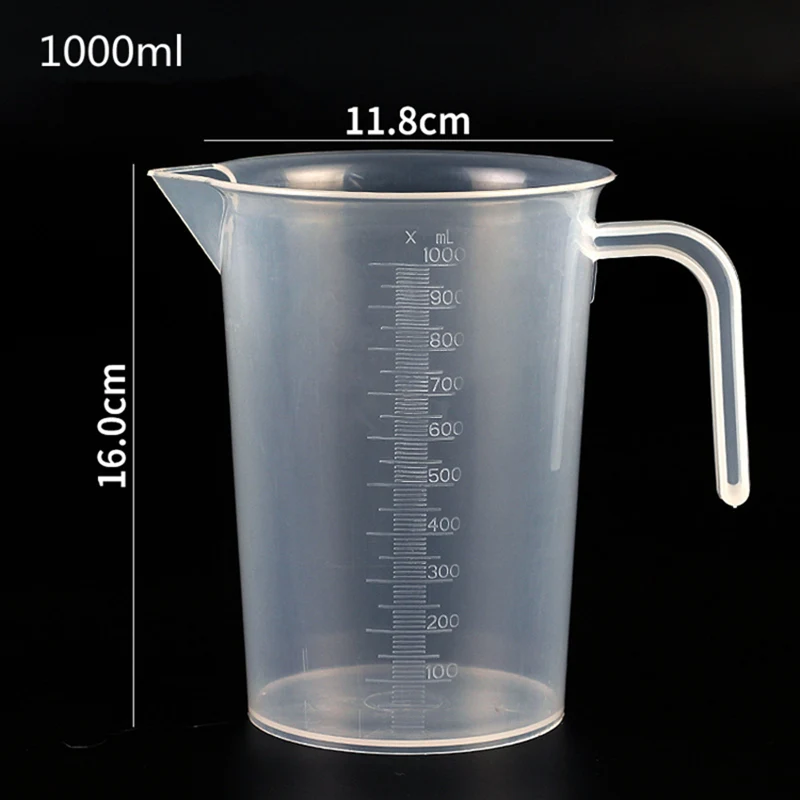 1 шт. мерный стакан кухонные измерительные чашки Cup100/250/500/1000 мл PP пластиковые конусные мерные чашки Круглые цифровые толстые ручки кухонный инструмент для приготовления пищи измерительный инструмент - Цвет: 1000ml