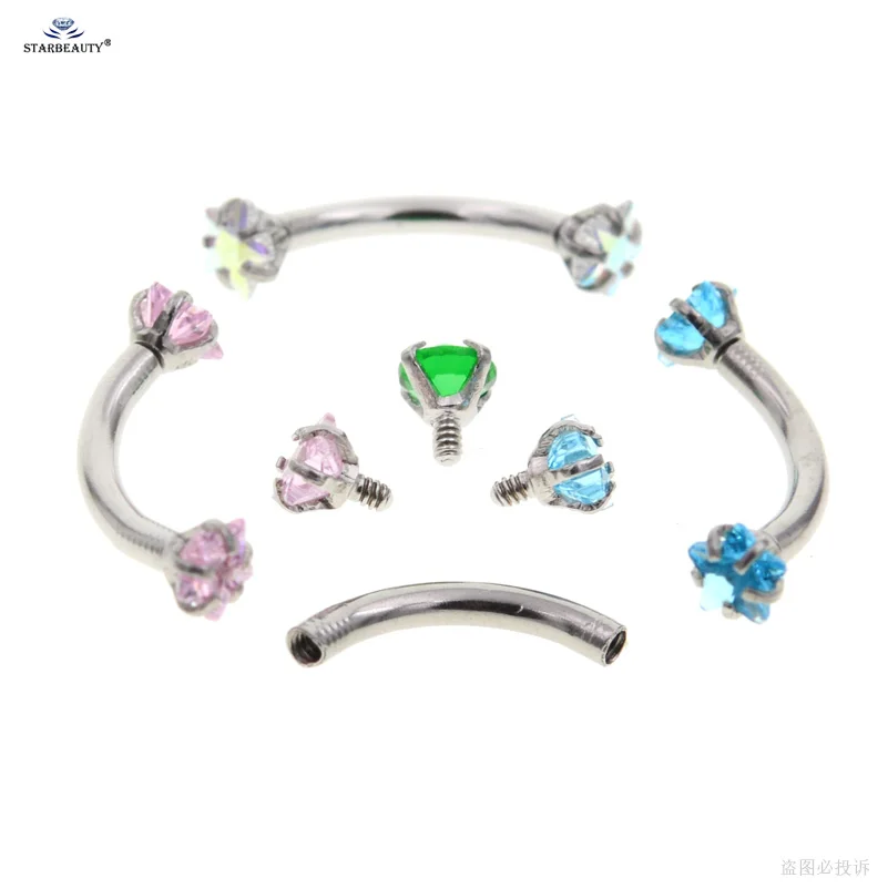 Starbeauty 1 шт. 2x8 мм Синий Bijoux Star пирсинг для бровей пупка labart 16 г кольцо живота белая