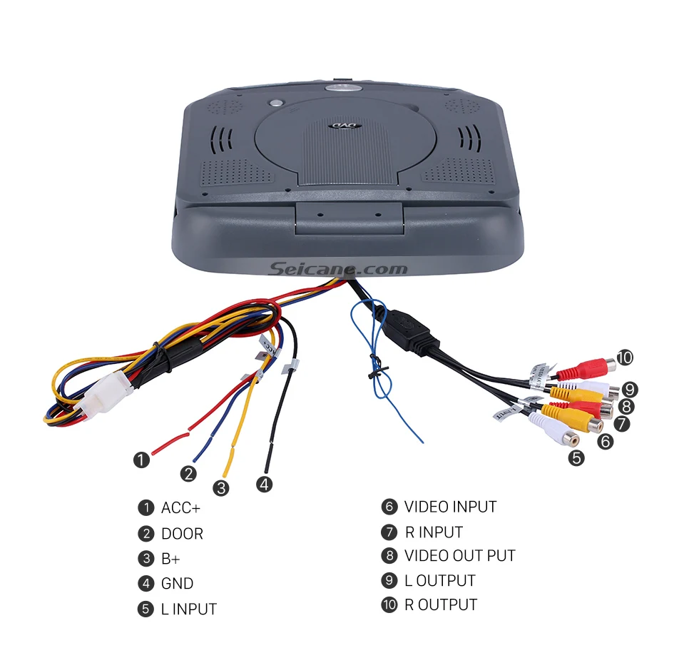 Seicane 800x480 ЖК-экран для установки на крыше автомобиля 9 дюймов TFT DVD плеер IR& FM передатчик флип вниз Поддержка 32 бит игры USB SD
