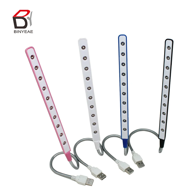 Синий цвет регулируемый маленький гибкий USB Свет Портативный 10 LED яркий свет для