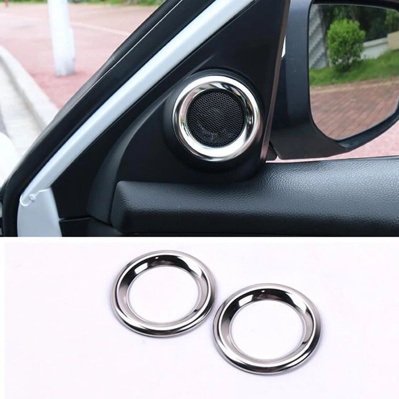 

2Pcs ABS Chrome Inner Front Door Speaker Cover Trim Fit For Honda Civic 16-18