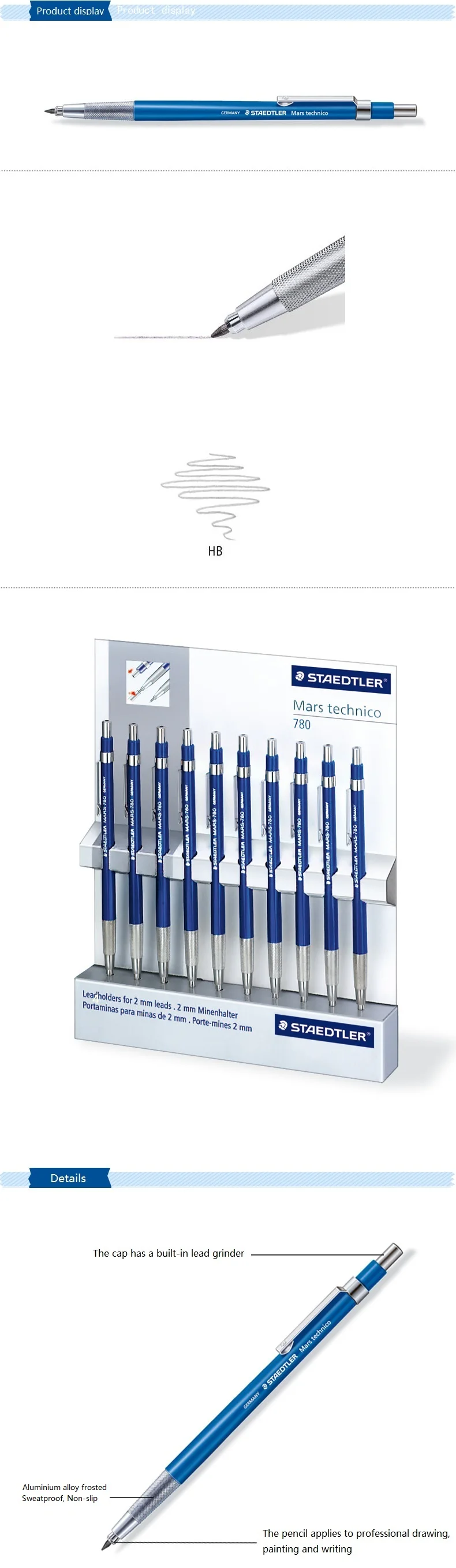 STAEDTLER 2,0 мм автоматический карандаш Профессиональный чертежный дизайн механический карандаш канцелярские принадлежности