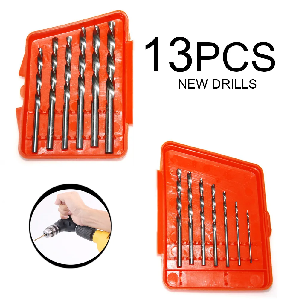 13 шт./компл. HSS высокая Скорость стали спиральное сверло для металла с титановым