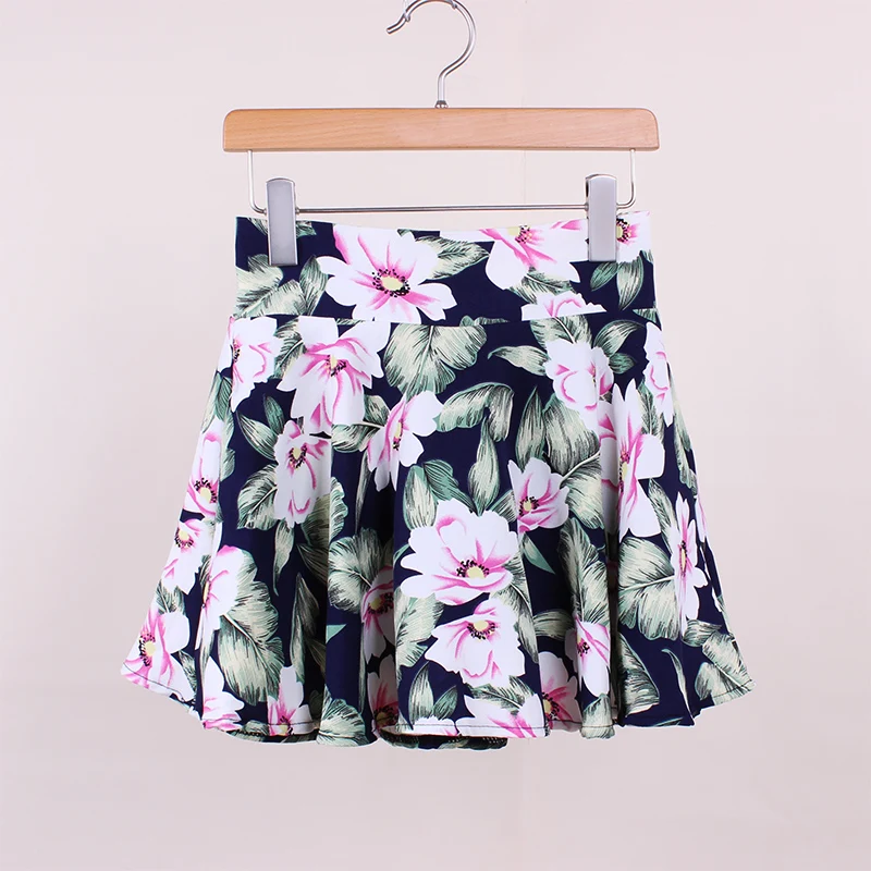 Настоящие плиссированные мини-юбки для девочек с 3D цветочным принтом модные