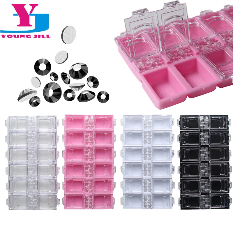 Новинка 12 чеков пустые украшения для дизайна ногтей чехол хранения коробка