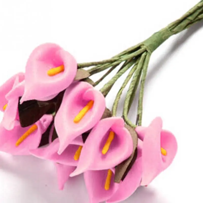 12 шт./лот искусственные цветы каллы латексные Декоративные для свадебного букета