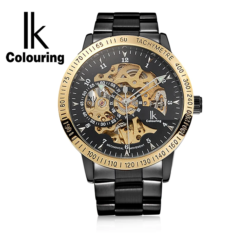 Мужские механические часы скелетоны из нержавеющей стали в стиле стимпанк|clock