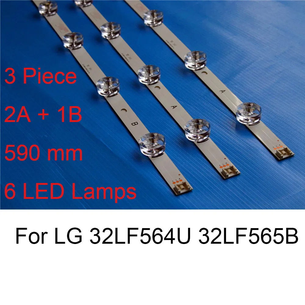 3 шт. абсолютно светодиодный фонарь для LG 32LF565B 32LF564U Светодиодная лента-подсветка баров A B Тип 6 оригинальные лампы