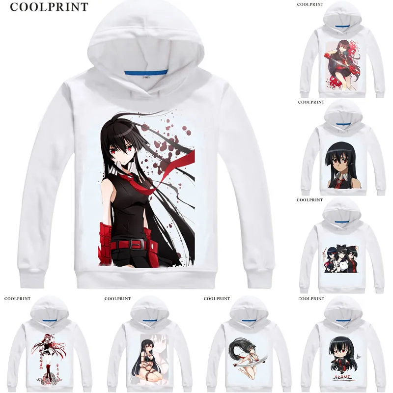 Akame ga Kiru! Ga Kill! Красных глаз худи с Killer толстовка капюшоном рисунком из аниме анимэ