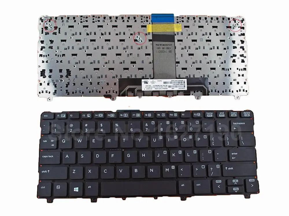 

US Keyboard For HP Pro X2 612 G1 BLACK Without FRAME Without Foil Win8 PN:9Z.N9WUV.201 New Laptop Keyboards