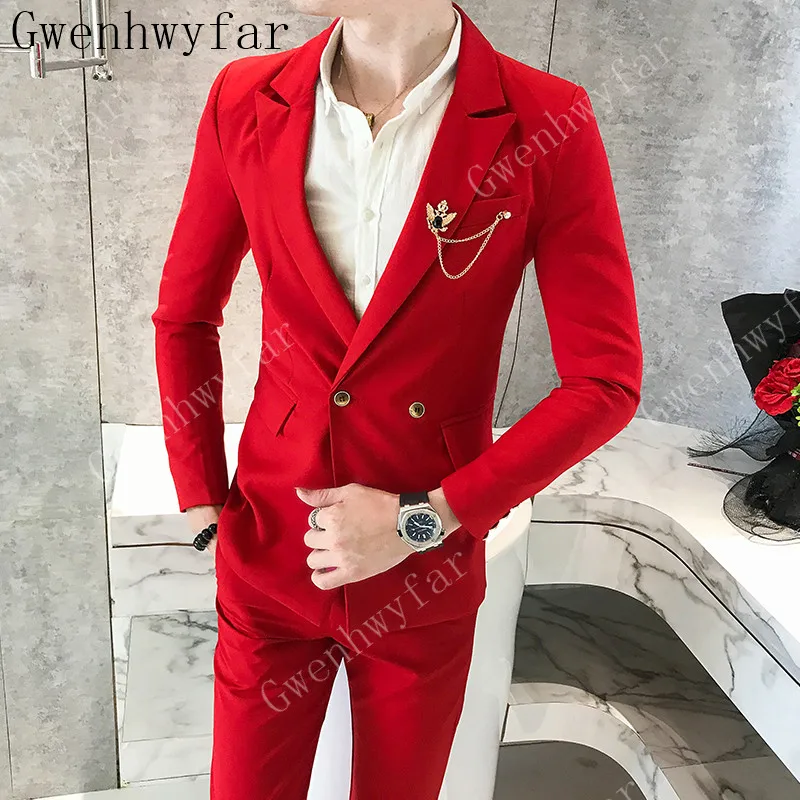 Смокинг для жениха Gwenhwyfar 2019 Свадебный Мужской костюм выпускного вечера