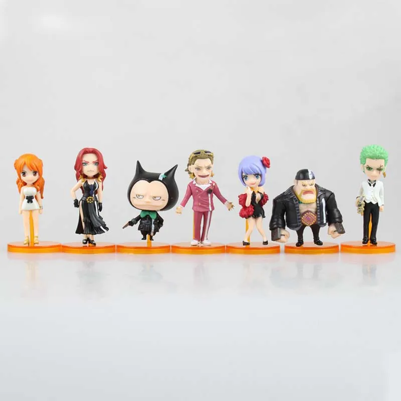 Бесплатная доставка 7 шт Мини Одна деталь аниме пленка цвета: золотистый