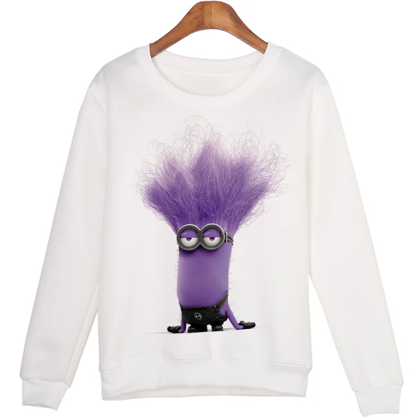 Color 19 3D Белый свитшот для женщин с мультяшным принтом sudaderas mujer harajuku Миньоны толстовки плюс размер XL - Цвет: Color 19