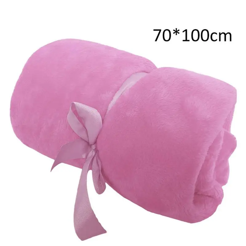 pink larger Однотонное мягкое одеяло ярких цветов, многофункциональное одеяло, теплое Коралловое Клетчатое одеяло для путешествий, фланелевый диван для кровати и спальни - Цвет: pink larger