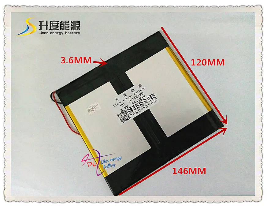 3,7 V 9900 mAH SD 36146120 полимерный литий-ионный/литий-ионный аккумулятор для планшетных ПК, gps, сотового телефона, динамика