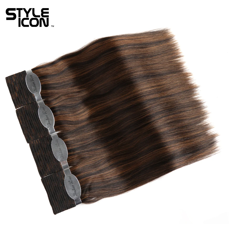 Styleicon влажные и волнистые человеческие волосы, 4 пряди, индийские волосы remy, страсть, волнистые пряди для наращивания, цвет пианино, 33 4/27, 99J