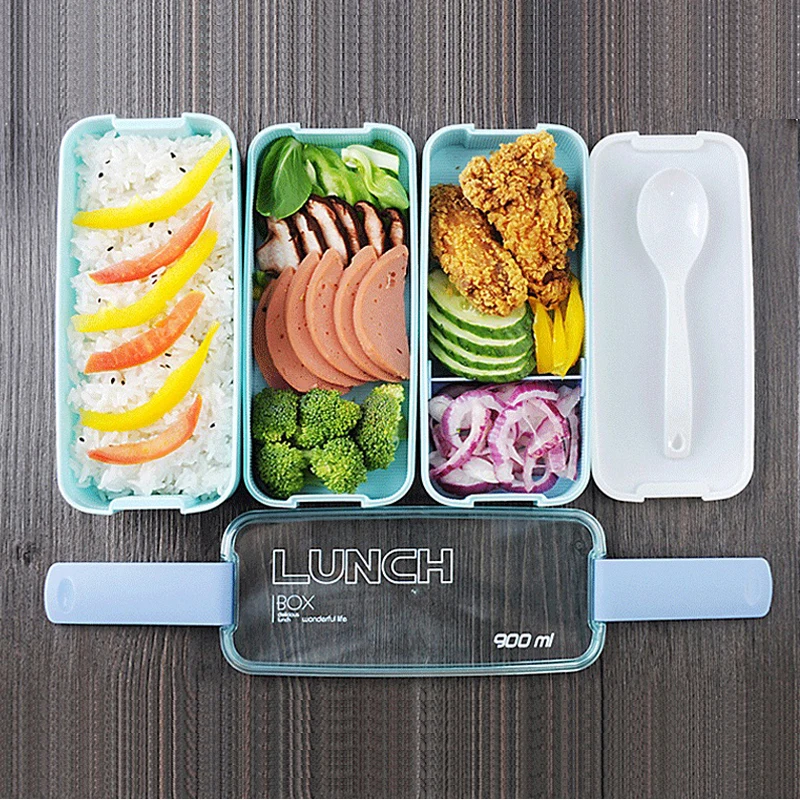Новый модный Ланч бокс GH Bento с 3 отделениями для еды пищевой термос подогревом