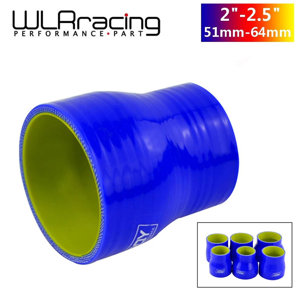 WLR RACING синий и желтый 2 &quot 5&quot 51 мм 64 силиконовый шланг прямой Редуктор соединение