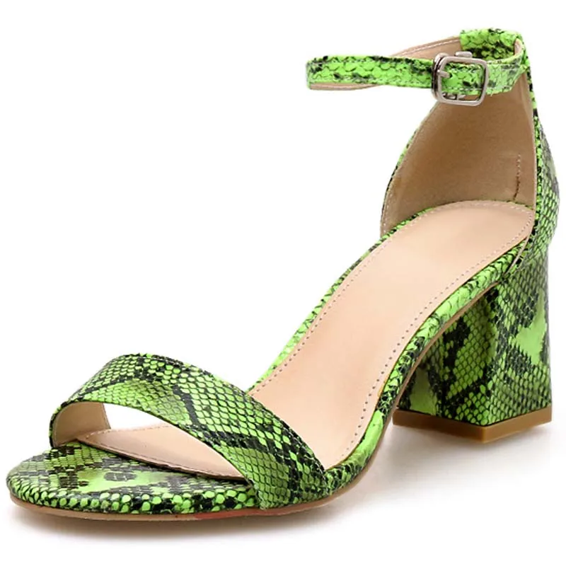 Женские босоножки на толстом каблуке модная женская обувь высоком с ремешком