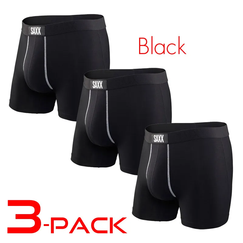 3-pack Black 3-pack мужское вискозное мягкое нижнее белье VIBE Современный Fit боксер североамериканский Размер~ без коробки - Цвет: 3-pack Black