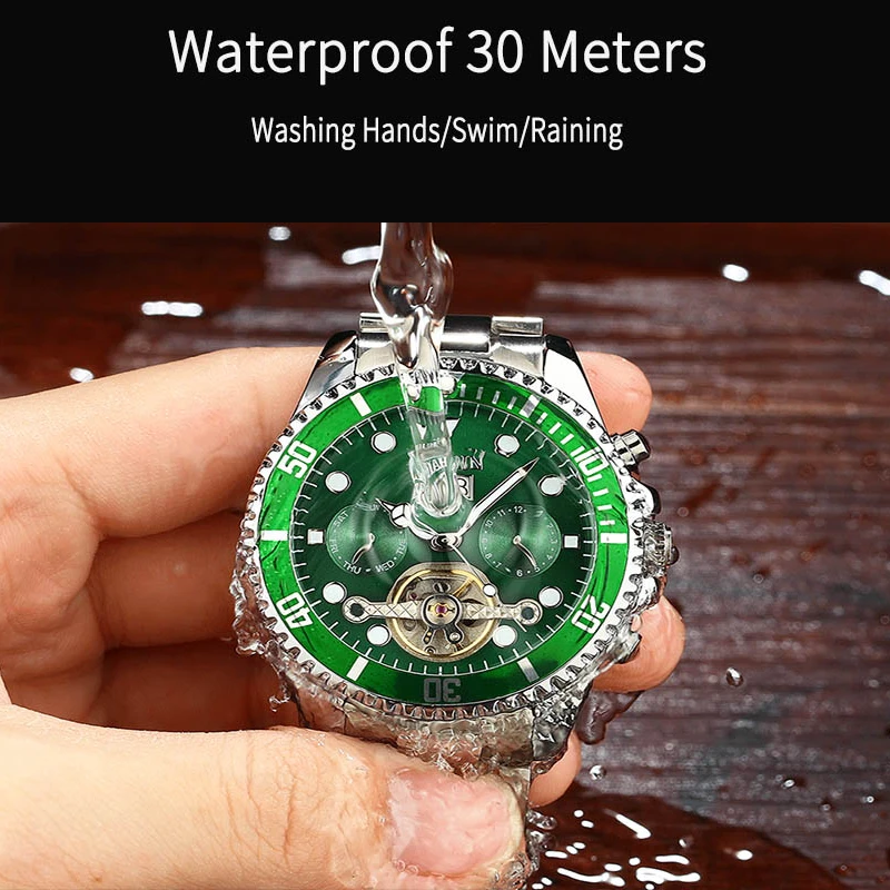 Часы наручные HAIQIN Мужские механические брендовые Роскошные водонепроницаемые