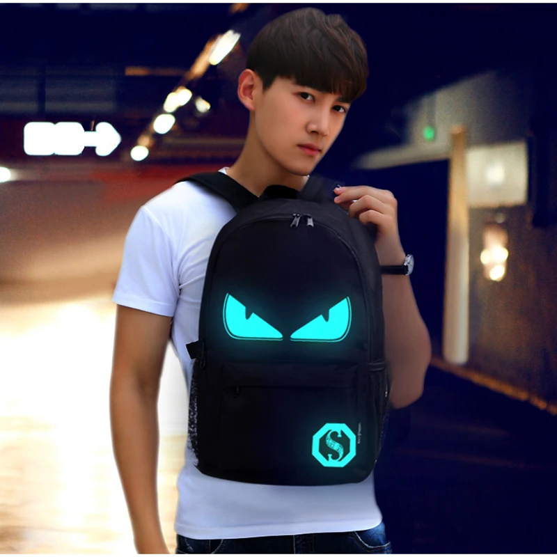2018 New Fashion Noctilucent Backpack Men's Anime Cartoon Student Luminous School Bag Teenagers Women Casual Male Travel Mochila | Багаж и
