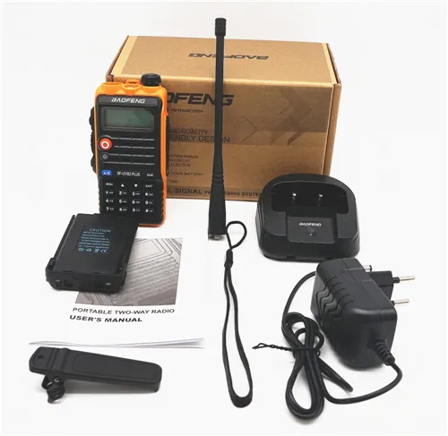 Orange Set 2 Высокая 8 Вт Baofeng рация BF-UVB2 плюс двухдиапазонный VHF/UHF двухстороннее радио UVB2 10 км Ham Радио 128CH портативный приемопередатчик - Цвет: Orange Set 2