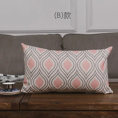 H 30X50cm Девушка розовый геометрический офисные Подушки Детские крышка Наволочки Главная Декоративные Подушки детские автомобиля Подушки детские толстые Лен Подушки Детские Диван Подушки - Цвет: H 30X50cm