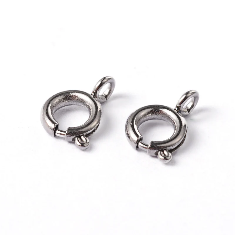 

PandaHall 10pcs 7.5x5x1.2mm 304 Stainless Steel Metal Jewelry Findings Spring Ring Necklace End Clasps Great for Jewelry Making