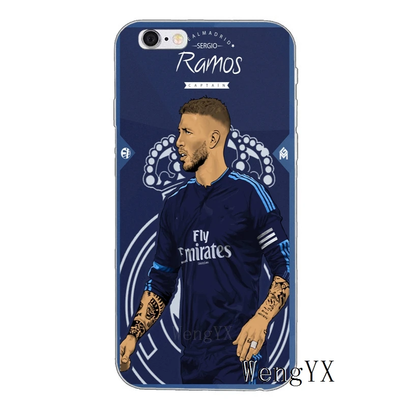 Серхио Рамос SR4 футболист для iPhone X XR XS Max 8 7 plus 6s 6 plus SE 5S 5c 5 4S 4 iPod Touch чехол мягкий чехол телефона - Цвет: SR4-Footballer-A-12