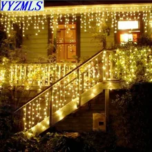Christmas Garland LED Curtain Icicle String Light 220V 5m 100Leds Indoor Drop LED Party Garden Stage Outdoor Decorative Light