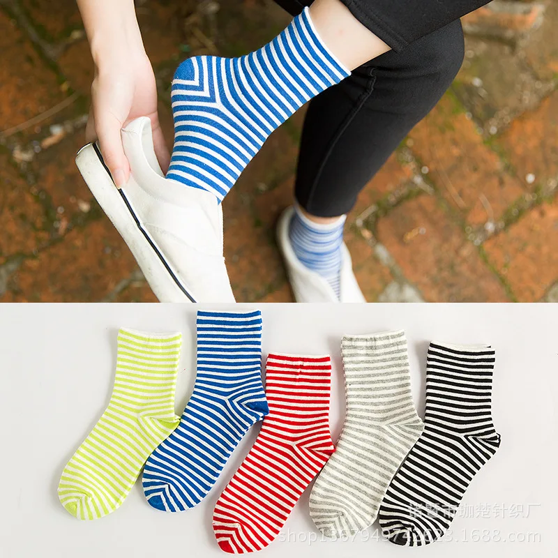 10 Пар/лот 2016 новый зима Корейской моды Полосатые мужчин и женщин носки хлопка все