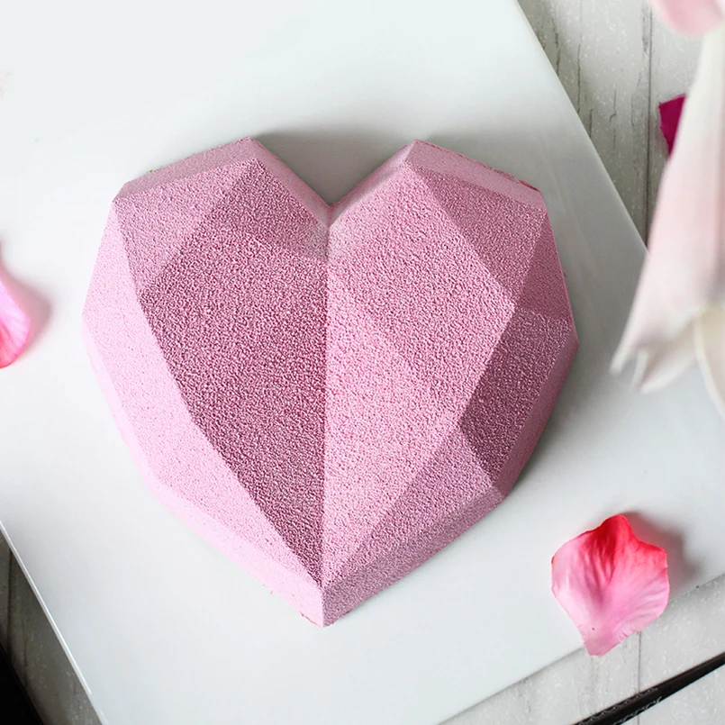 DIY Пищевая силиконовая форма 3D ромбовидное сердце муссовый торт формы для