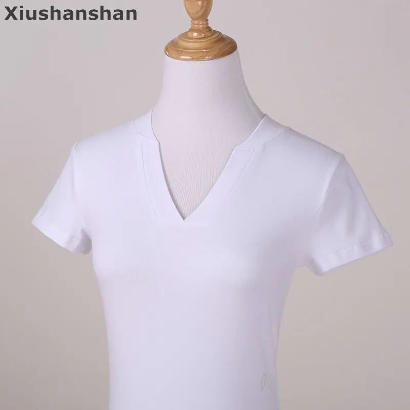 Xiushanshan оптовая продажа Одна деталь с v образным вырезом футболки для Для женщин