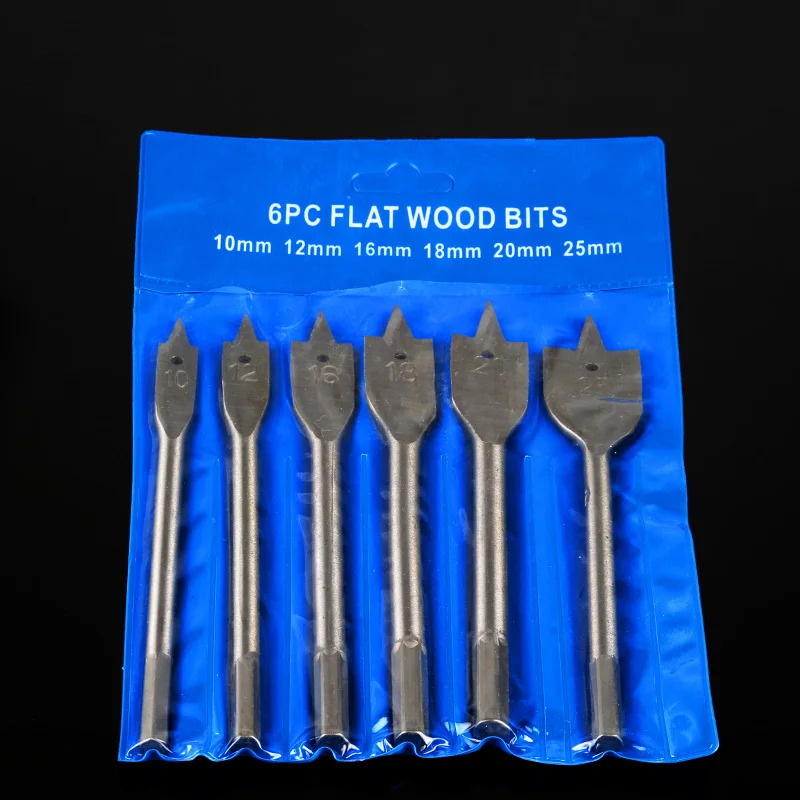 Горячее предложение/6 шт. набор деревянных плоских сверл 10 мм 12 мм 16 мм 18 мм 20 мм 25 мм весло плоское деревянное сверло набор электроинструментов с шестигранным хвостовиком
